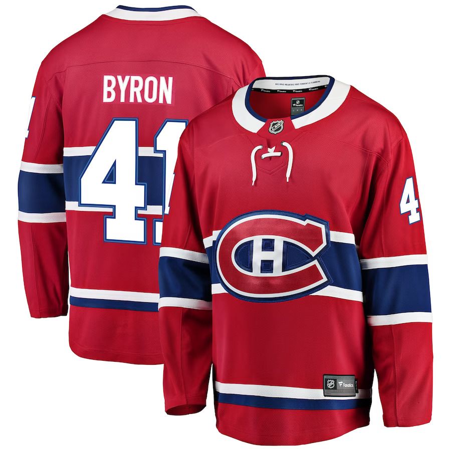 Men Montreal Canadiens #41 Paul Byron Fanatics Branded Red Breakaway Player NHL Jersey->montreal canadiens->NHL Jersey